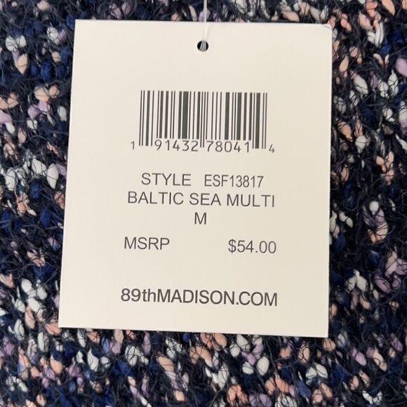 89th & Madison Eyelash Multicolor Sweater Sz M - Picture 12 of 12